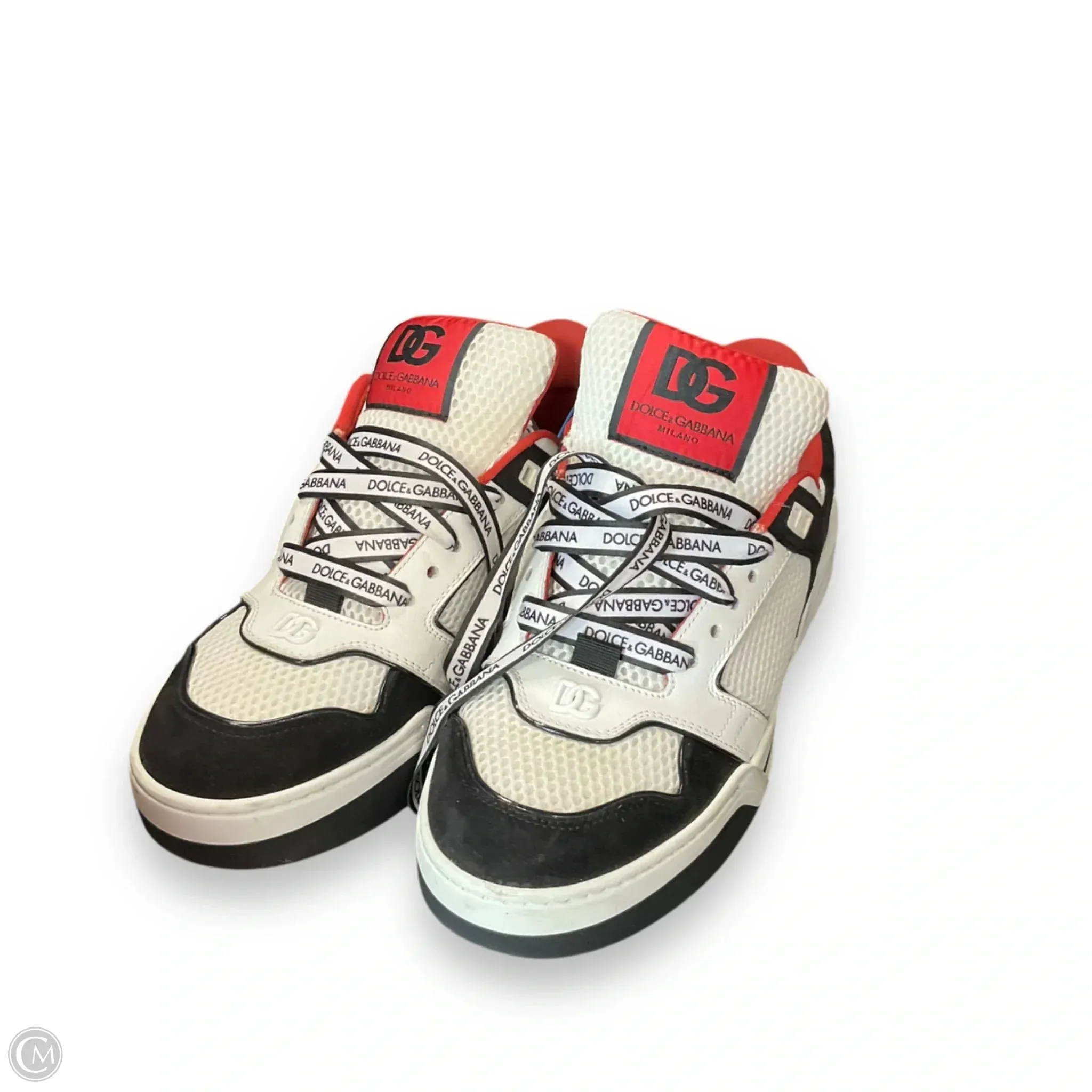 Shoes Luxury Designer By Dolce And Gabbana In Black & Red, Size: 10 Strong Step Compression Molded Midsole