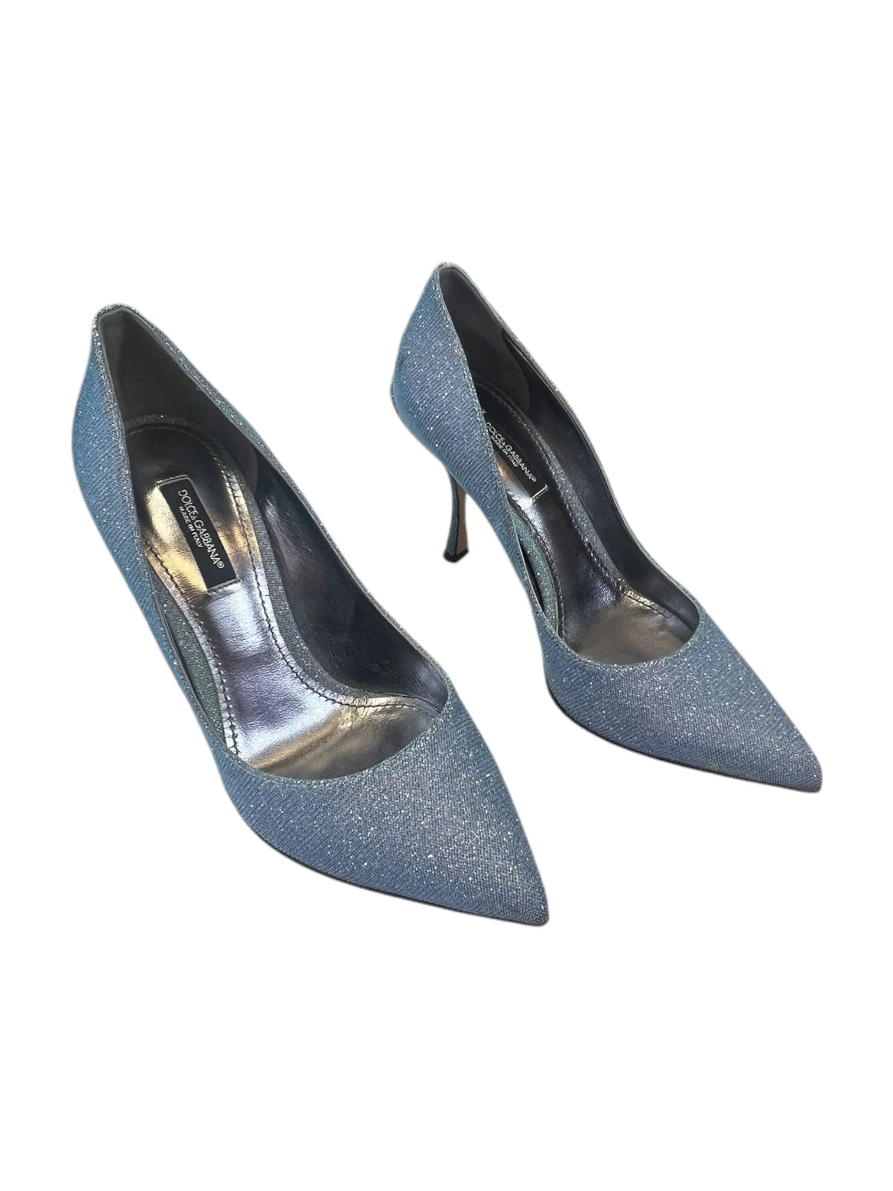 Shoes Luxury Designer By Dolce And Gabbana In Blue, Size: 6.5 Shine Tone Fiber Mix