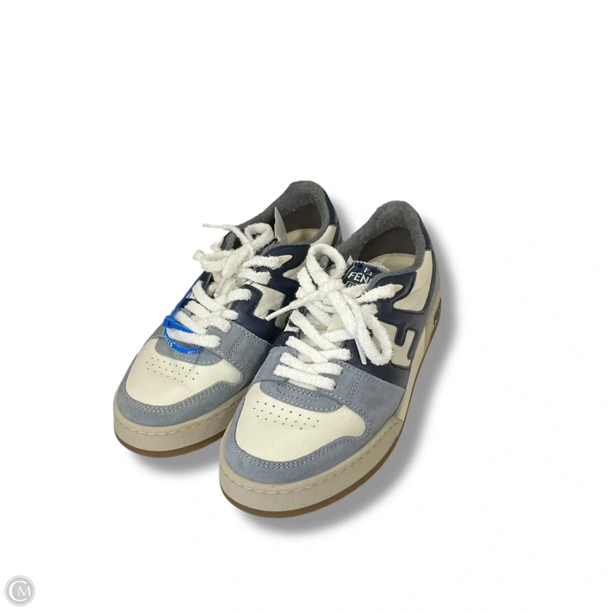 Morning Walk City Bright Shoes Luxury Designer By Fendi In Blue & Cream, Size: 9