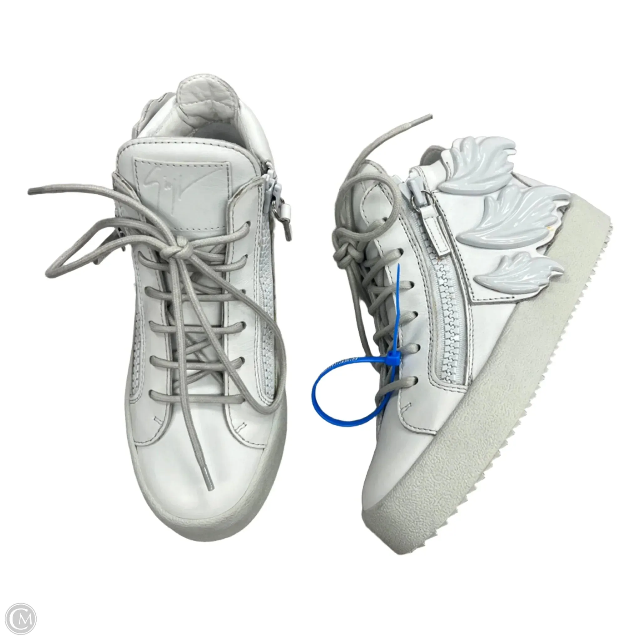 Wide Base Stabilization Shoes Luxury Designer By Giuseppe Zanotti In Grey, Size: 5