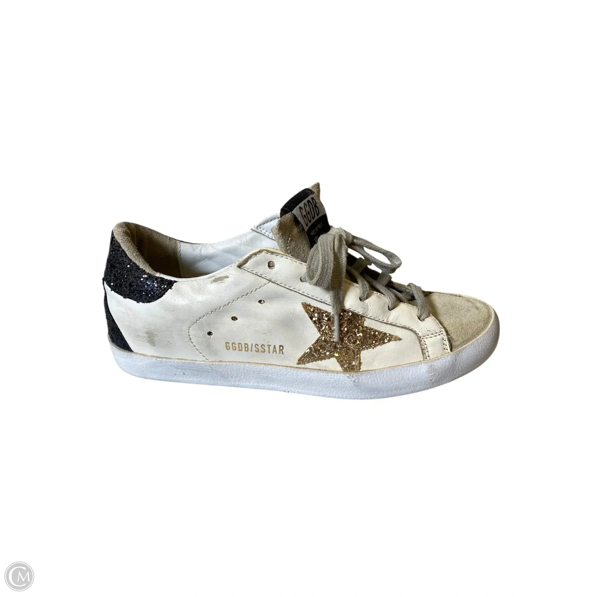 Viral Pop Shoes Luxury Designer By Golden Goose In Black & Cream, Size: 38