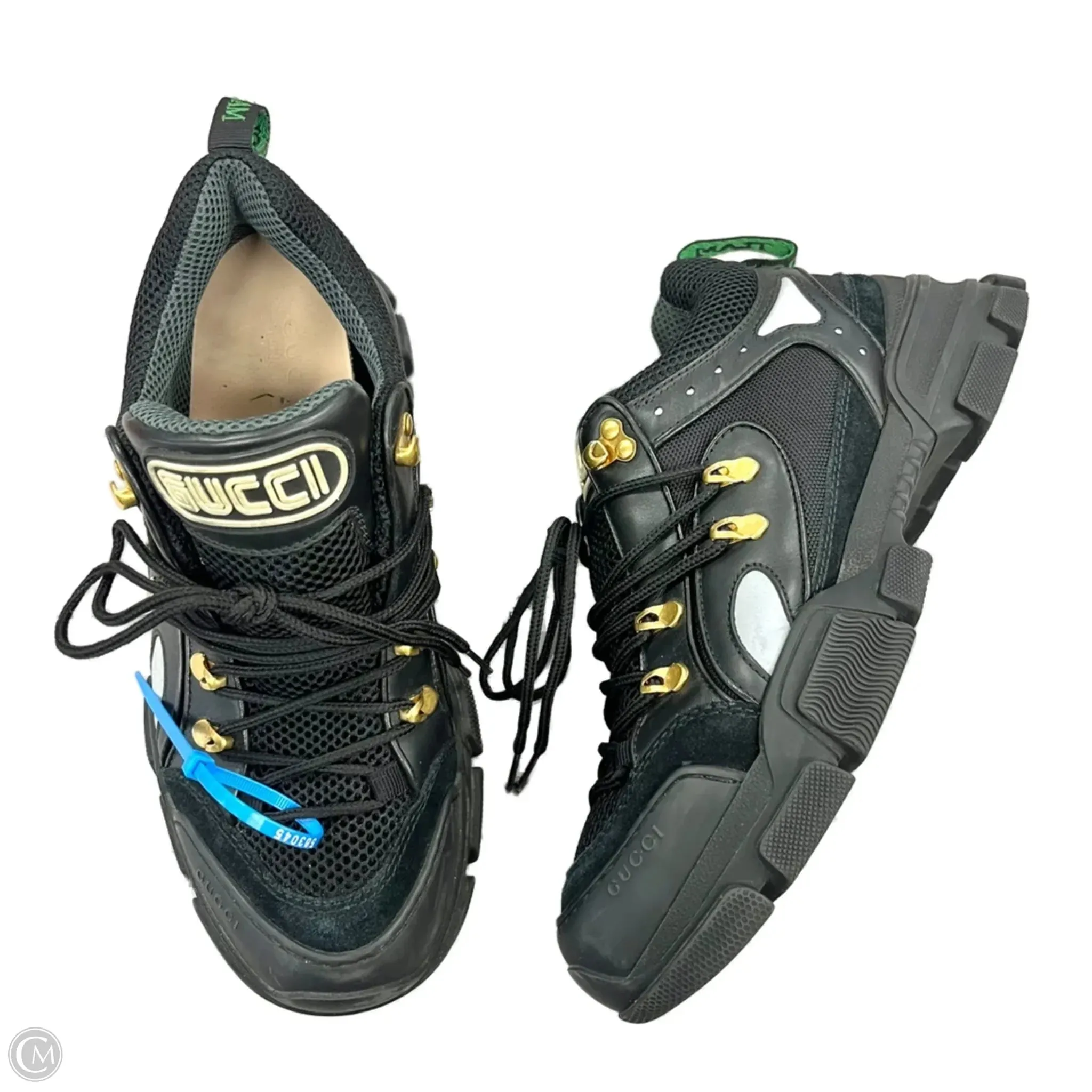 Supportive Core Active People Shoes Luxury Designer By Gucci In Black & Green, Size: 9