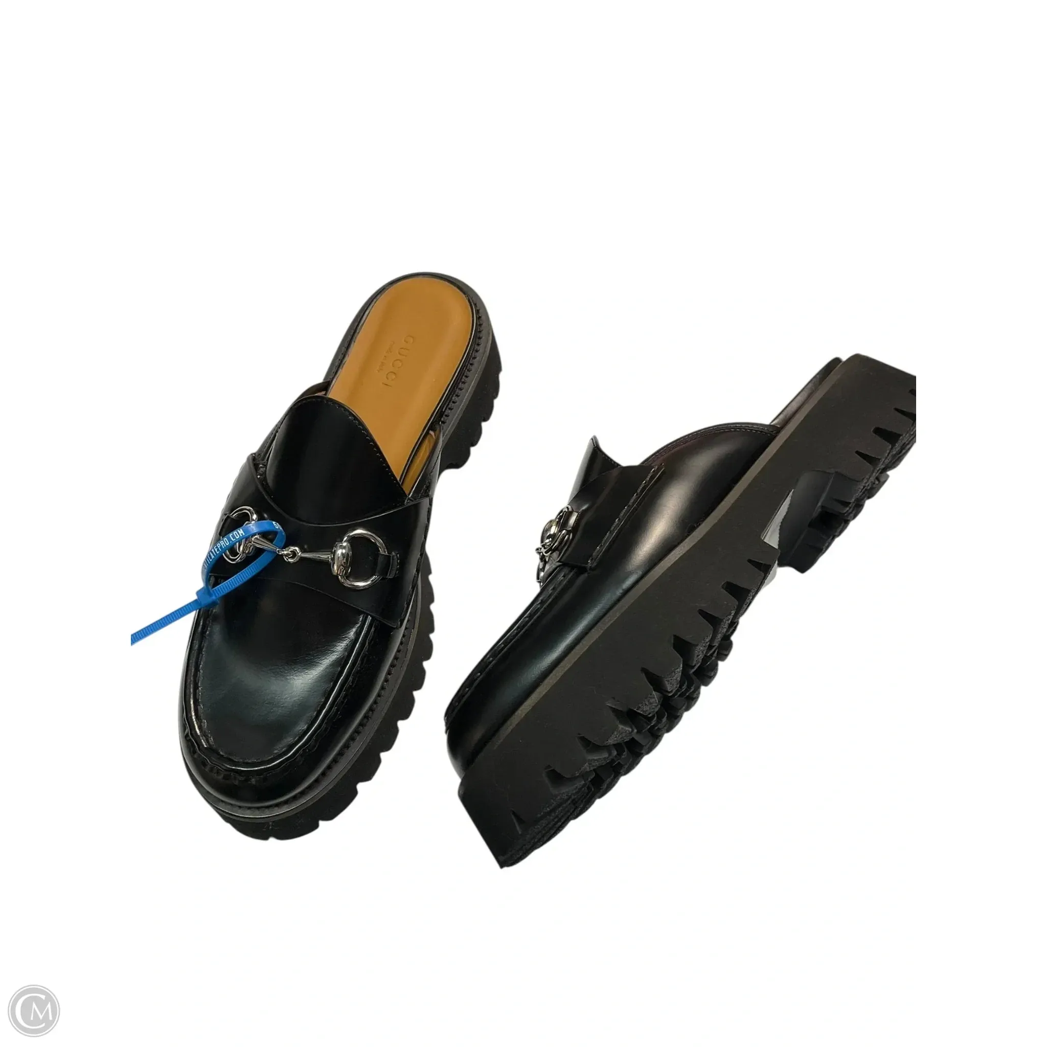 synthetic leather Shoes Luxury Designer By Gucci In Black, Size: 9