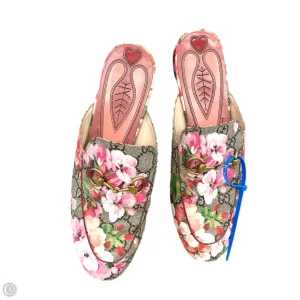 Shoes Luxury Designer By Gucci In Floral Print, Size: 7 Elastic laces
