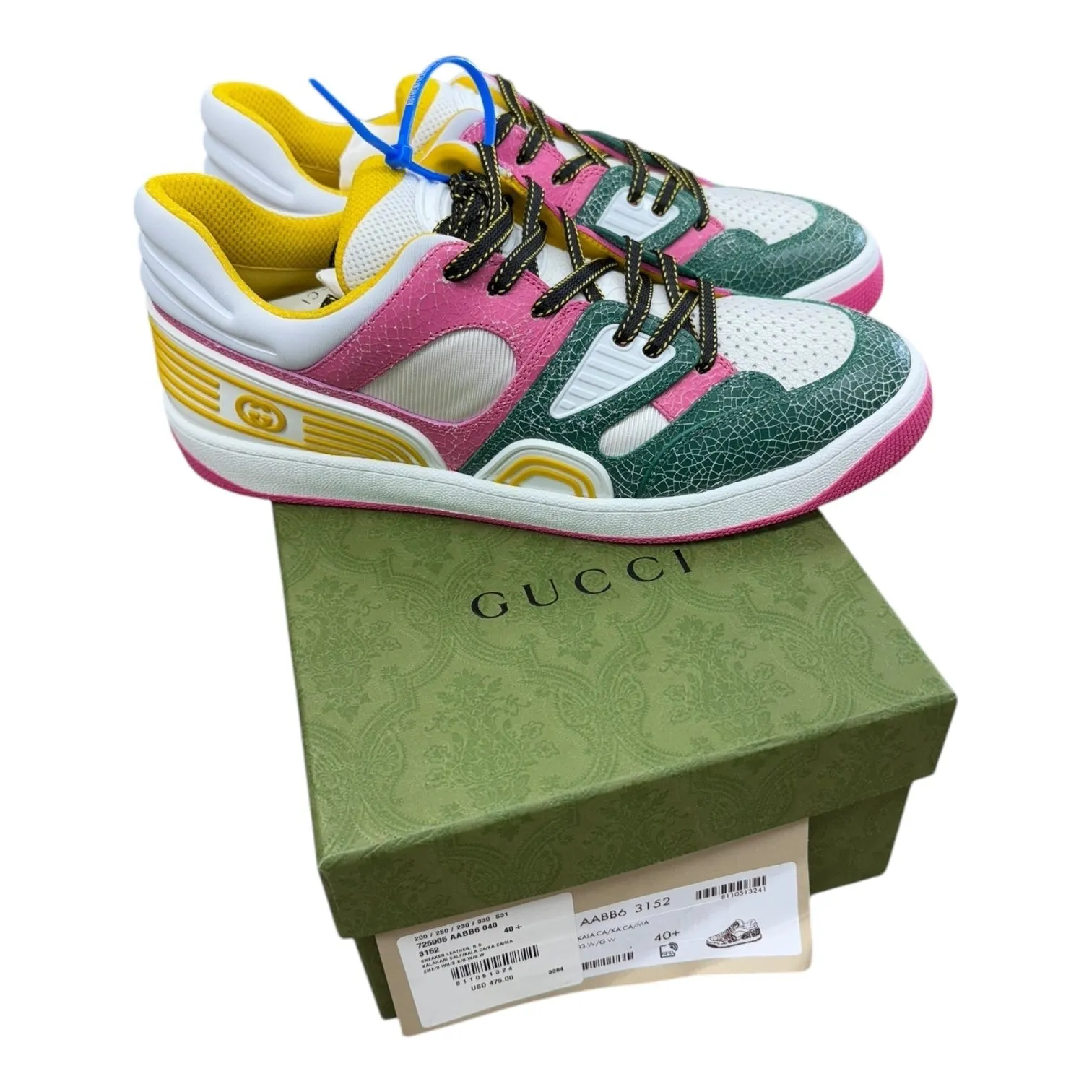 Smooth Inner Seams Shoes Luxury Designer By Gucci In Multi, Size:9.5