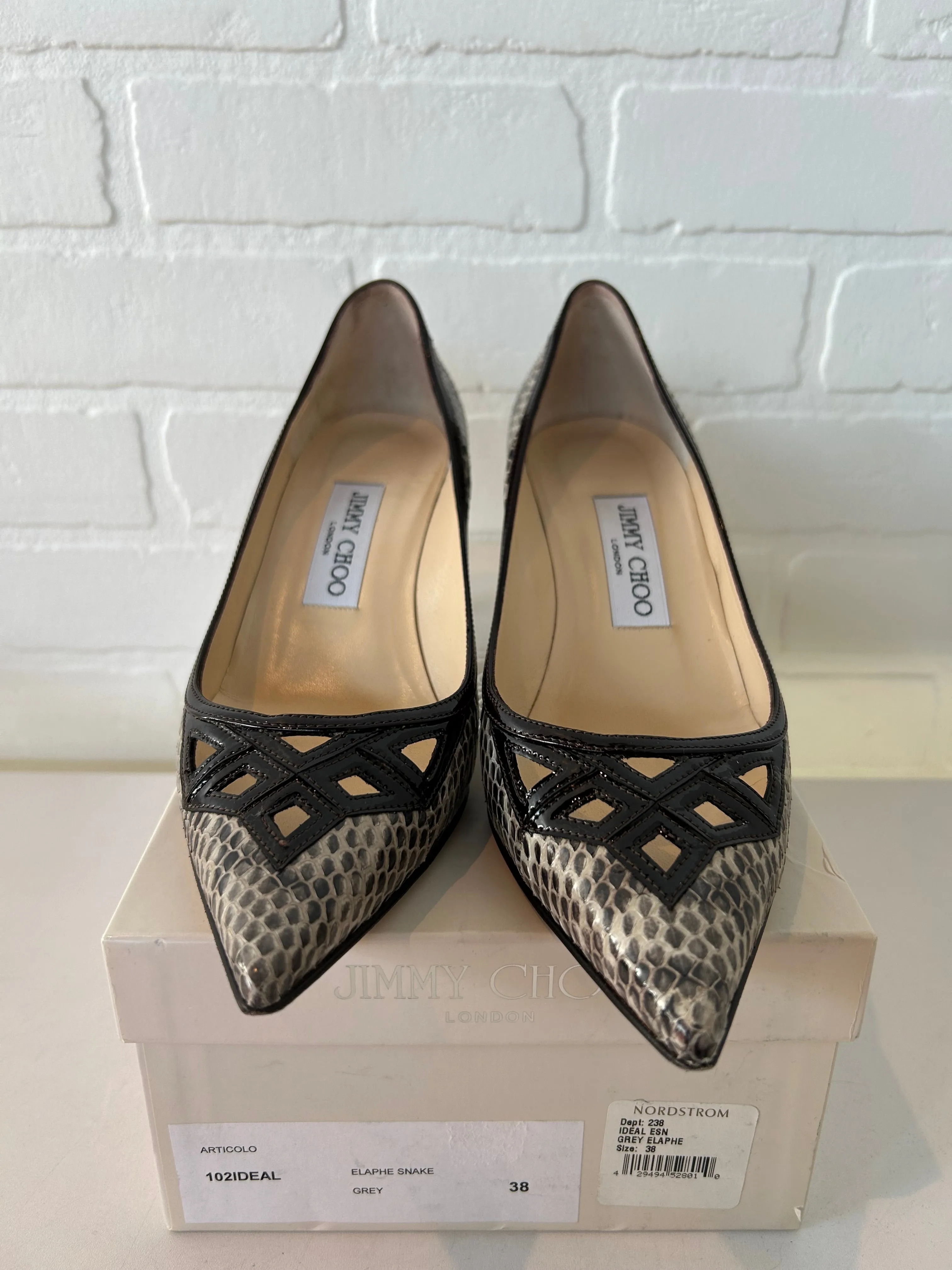Shoes Luxury Designer By Jimmy Choo In Snakeskin Print, Size: 7.5 Wild Trek