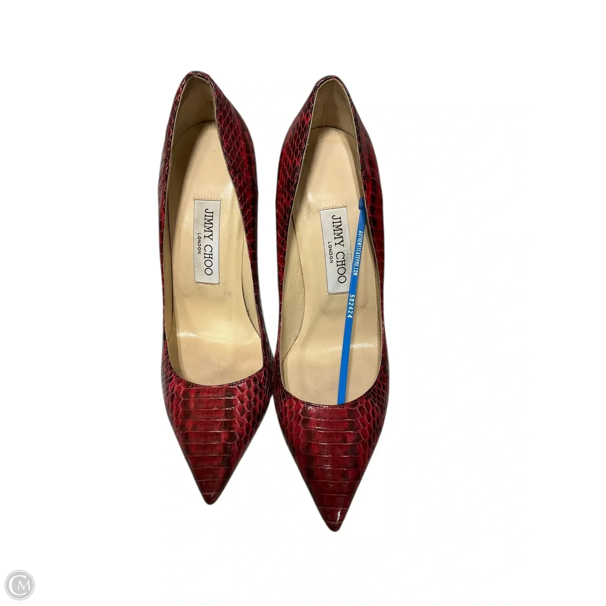 Color Play Shoes Luxury Designer By Jimmy Choo In Snakeskin Print, Size: 8