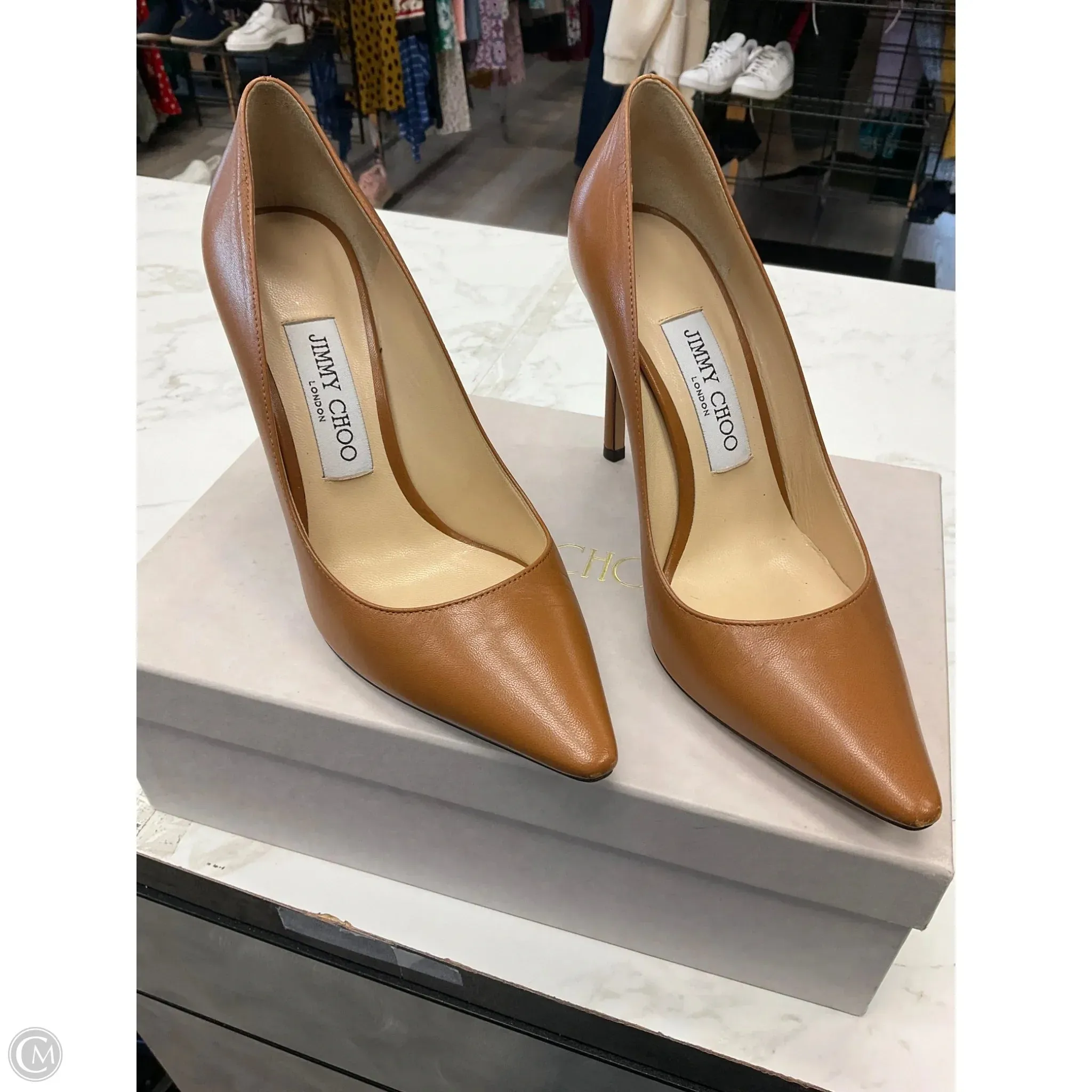 Responsive Cushion Weekend Warriors Club Edge Shoes Luxury Designer By Jimmy Choo In Tan, Size: 6.5