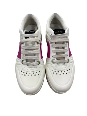 Low Profile Weekend Trip Compression Molded Midsole Shoes Luxury Designer By Jimmy Choo In White, Size: 6