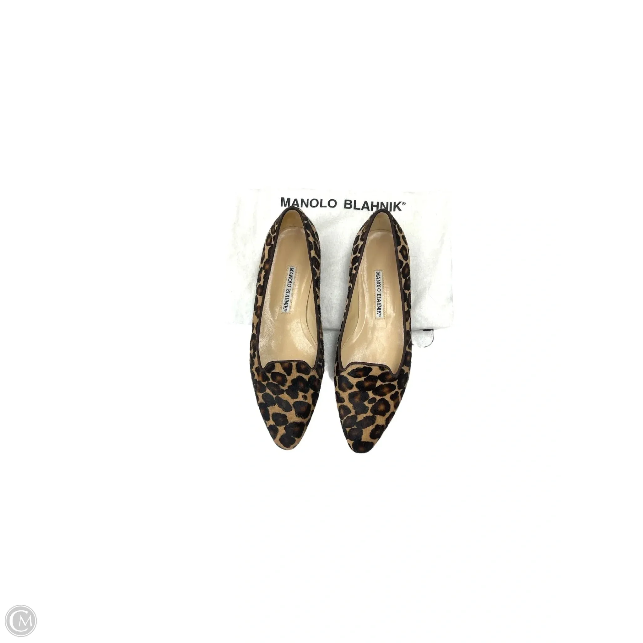 Matte Edge Odor Control Technology Shoes Luxury Designer By Manolo Blahnik In Animal Print, Size: 6