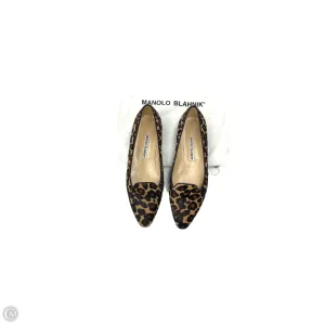 Matte Edge Odor Control Technology Shoes Luxury Designer By Manolo Blahnik In Animal Print, Size: 6