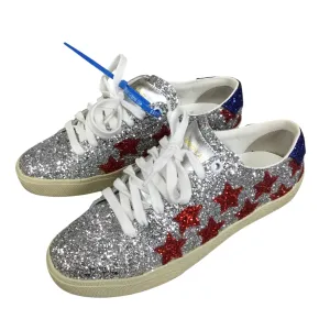 Shoes Luxury Designer By Yves Saint Laurent In Blue & Red & White, Size: 7 Club Edge Traction pattern