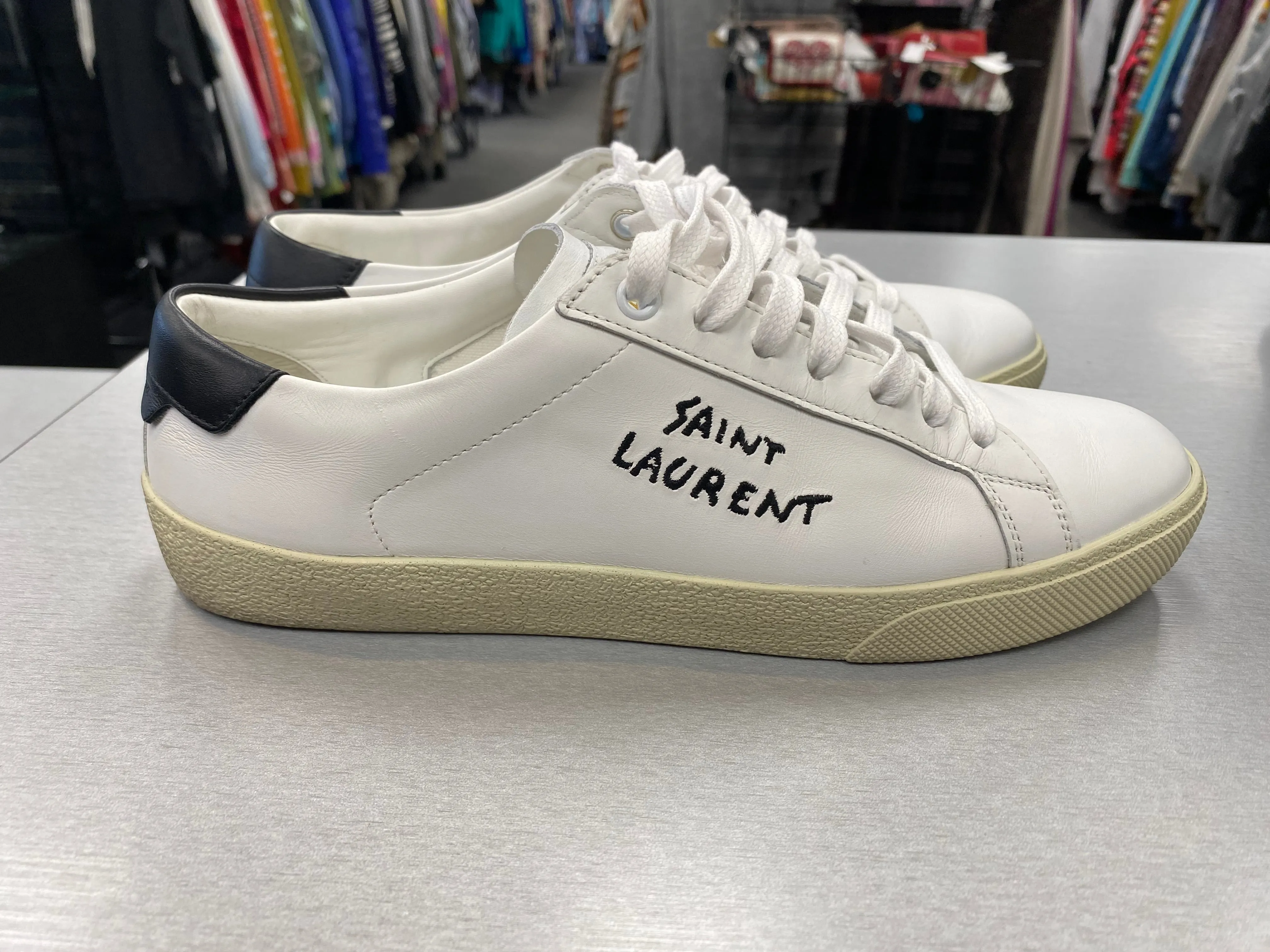 Sustainable Leather Shoes Luxury Designer By Yves Saint Laurent  Size: 9