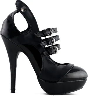 SHOW STORY Designer Buckle Ankle Straps Platform High Heel Shoes,LF30464
