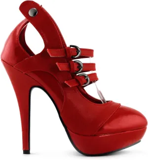 SHOW STORY Designer Buckle Ankle Straps Platform High Heel Shoes,LF30464