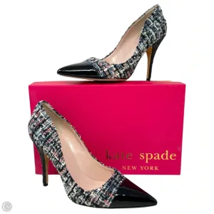Lacy Tweed Glitter Heel Pointed Patent Cap Toe Pumps Designer By Kate Spade In Black, Size: 8 Month Strong