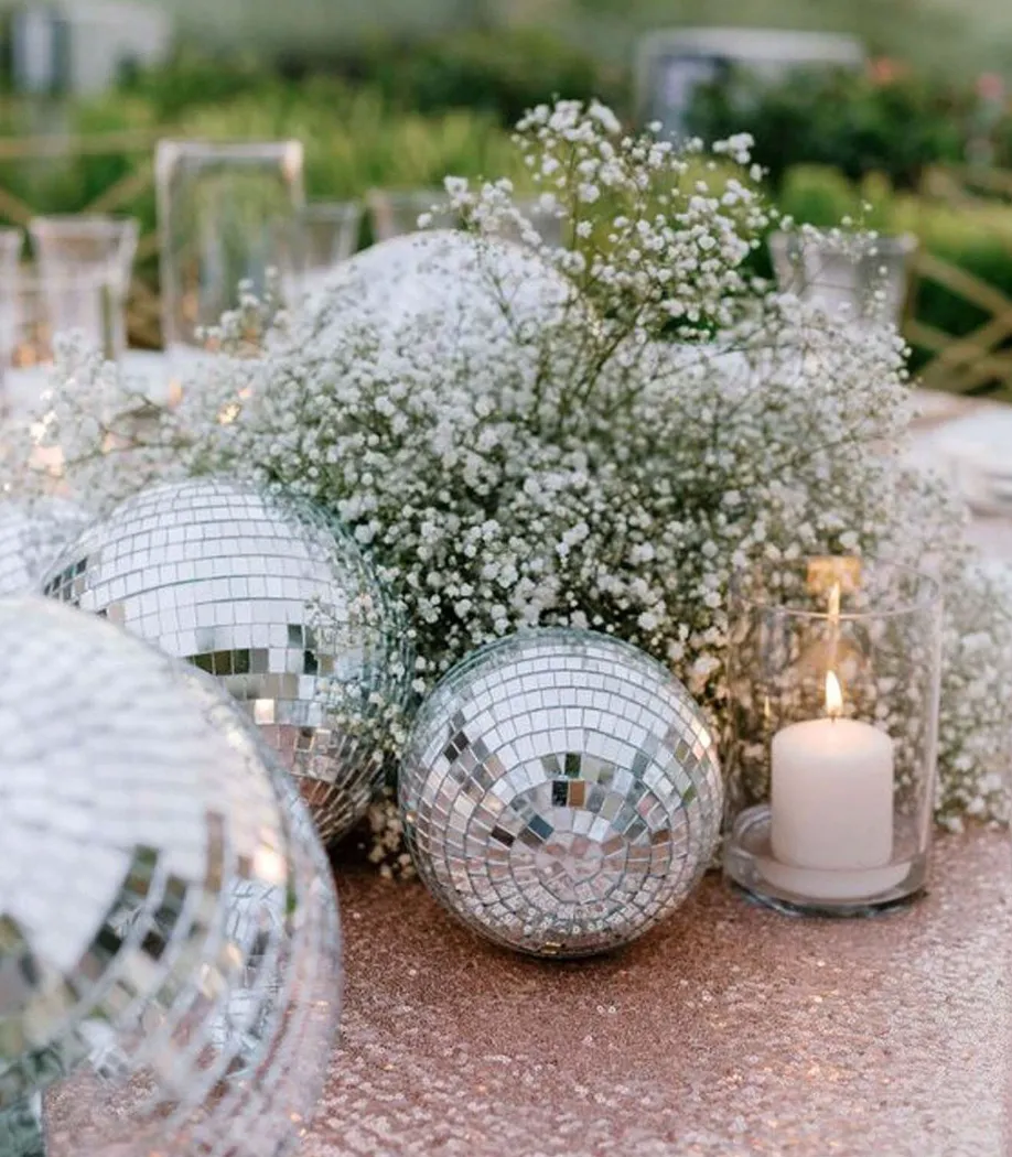 Silver Mirror Disco Ball Hanging Decoration (20cm/30cm)