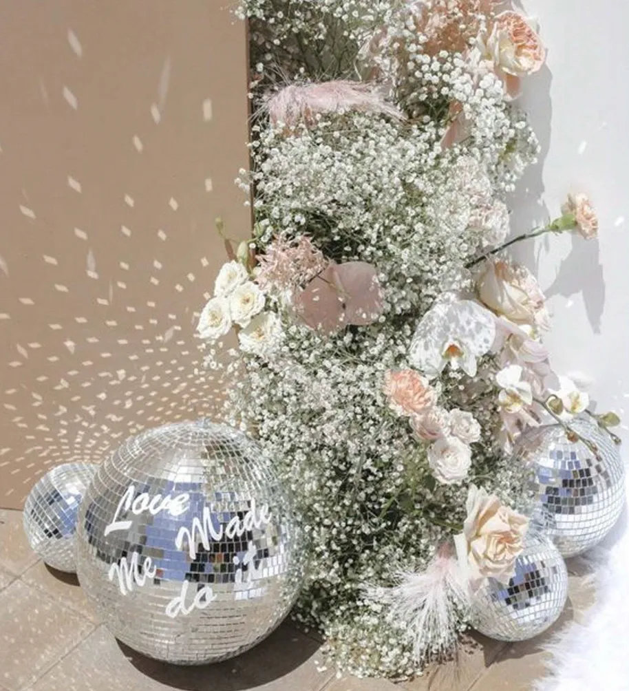 Silver Mirror Disco Ball Hanging Decoration (20cm/30cm)