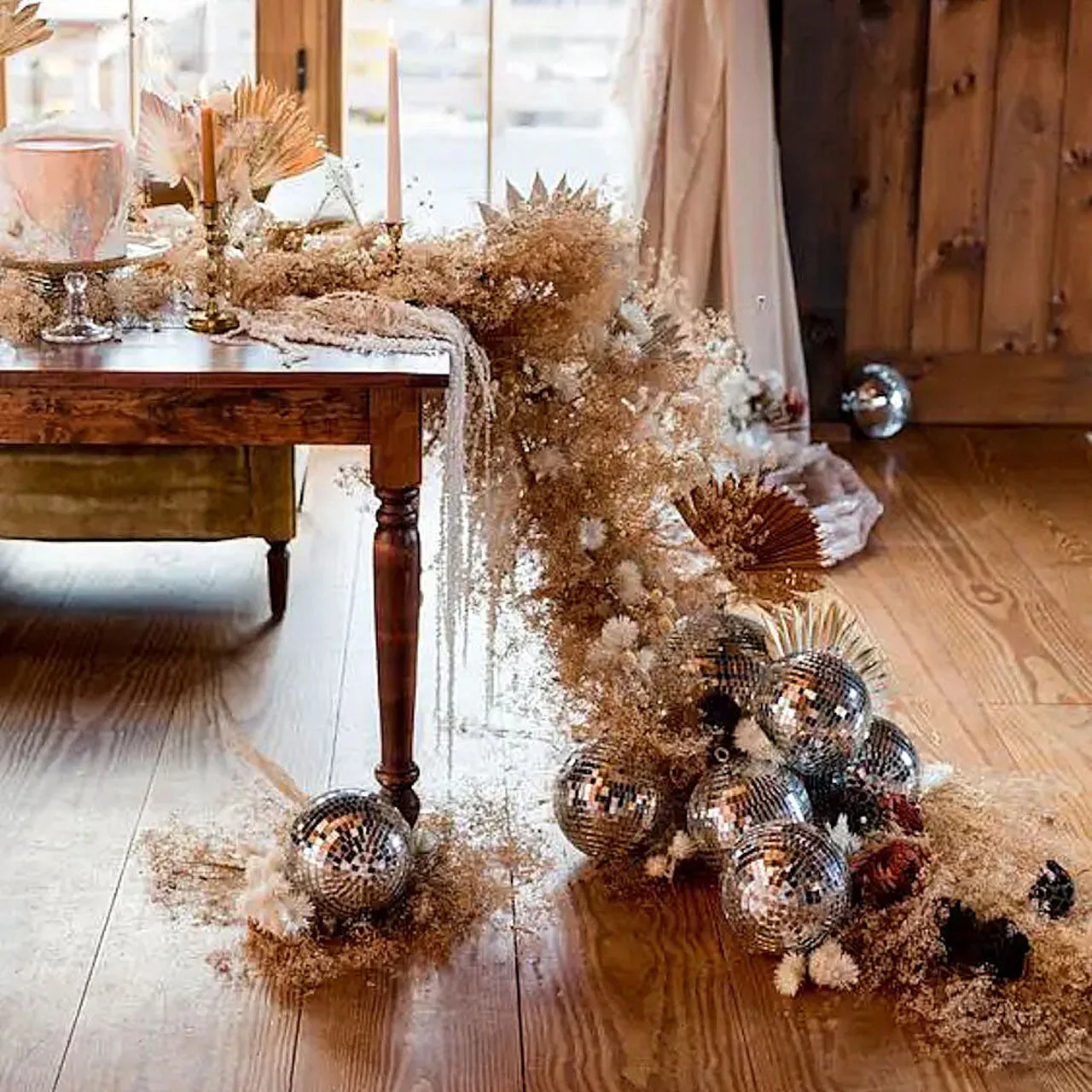 Silver Mirror Disco Ball Hanging Decoration (20cm/30cm)