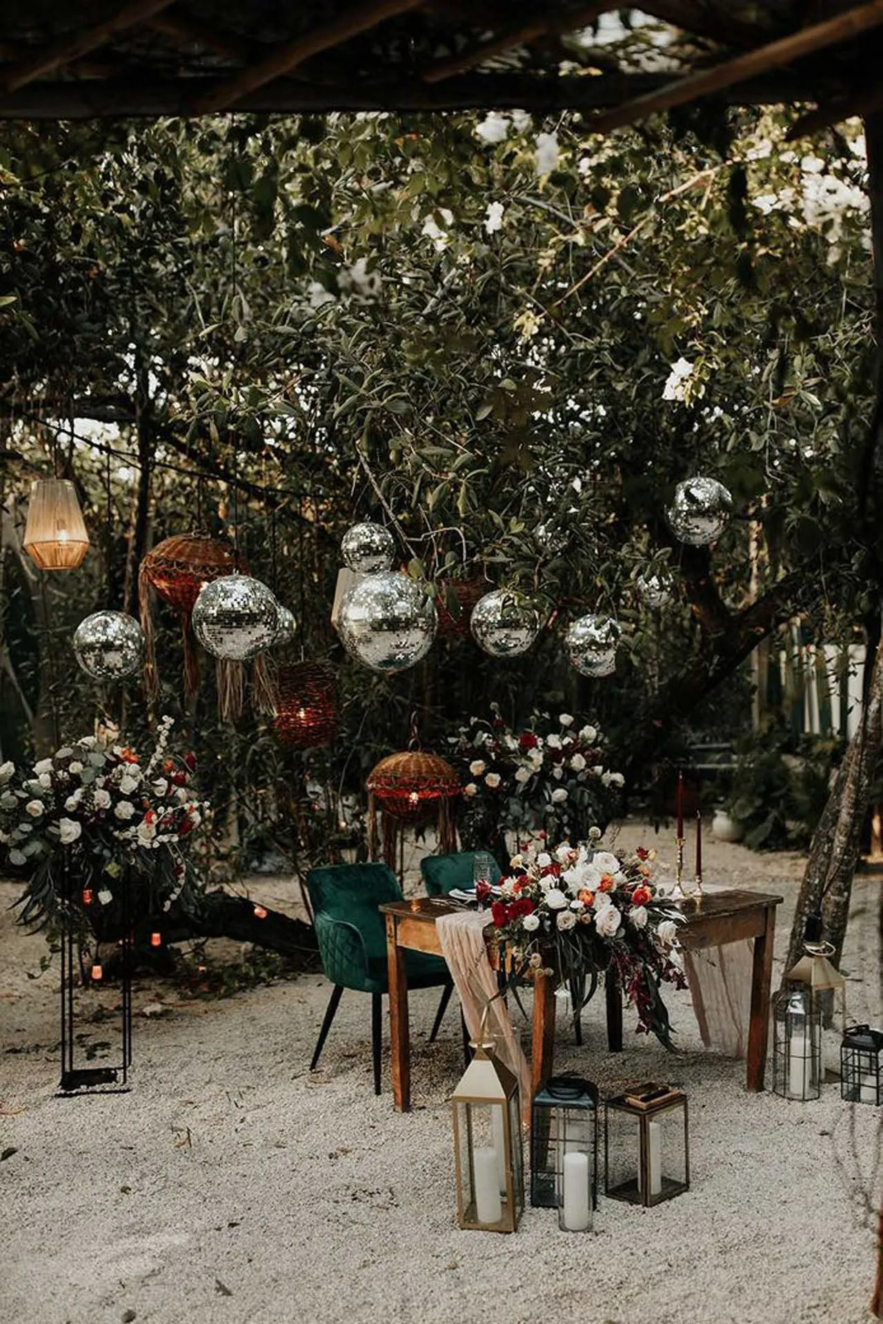 Silver Mirror Disco Ball Hanging Decoration (20cm/30cm)