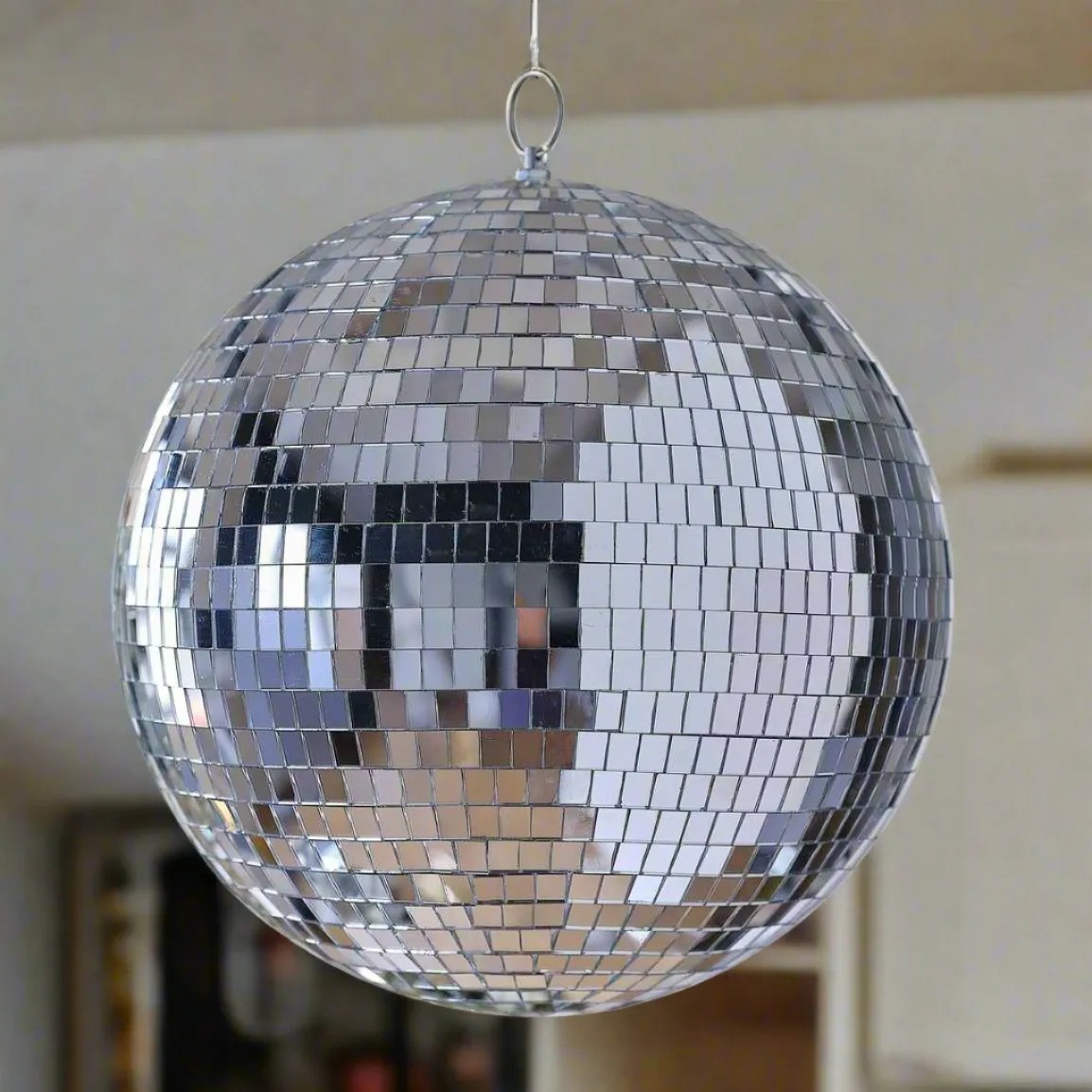 Silver Mirror Disco Ball Hanging Decoration (20cm/30cm)