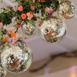 Silver Mirror Disco Ball Hanging Decoration (20cm/30cm)
