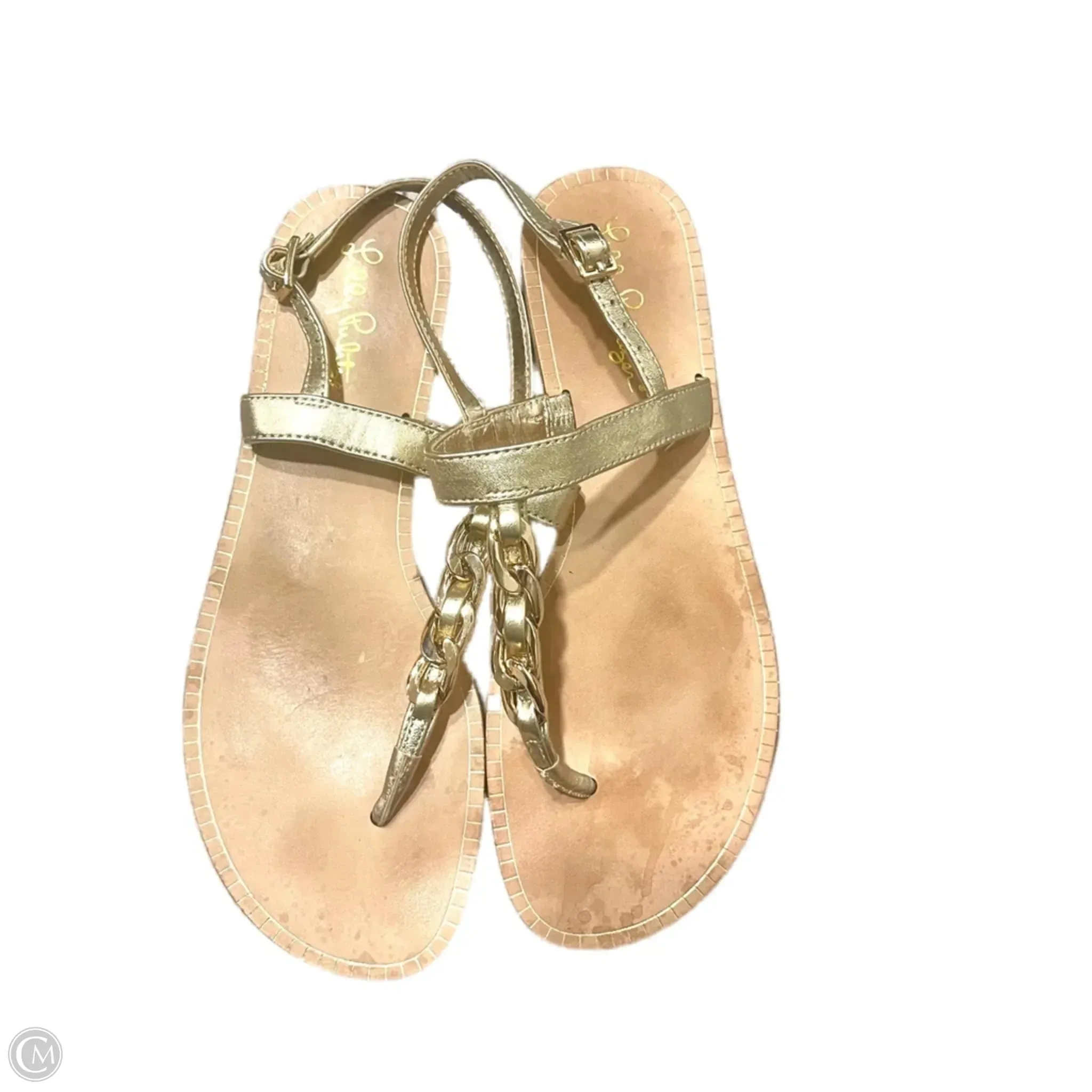 Sandals Designer By Lilly Pulitzer In Gold, Size: 7.5 Hiking Mood mud proof