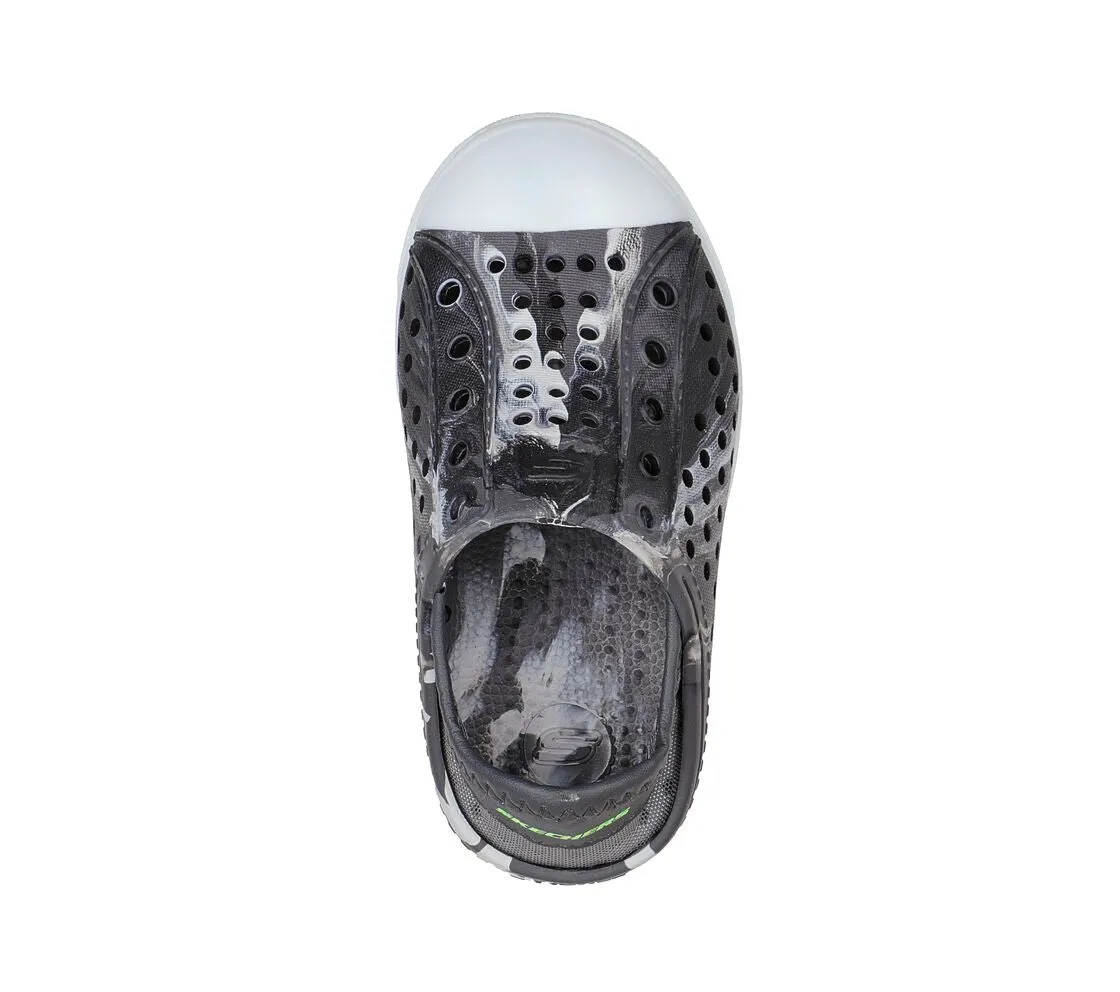 Skechers Foamies Light Up Water Shoes in “Solar Beamz” in Charcoal: Size 6 Toddler to Kids 3