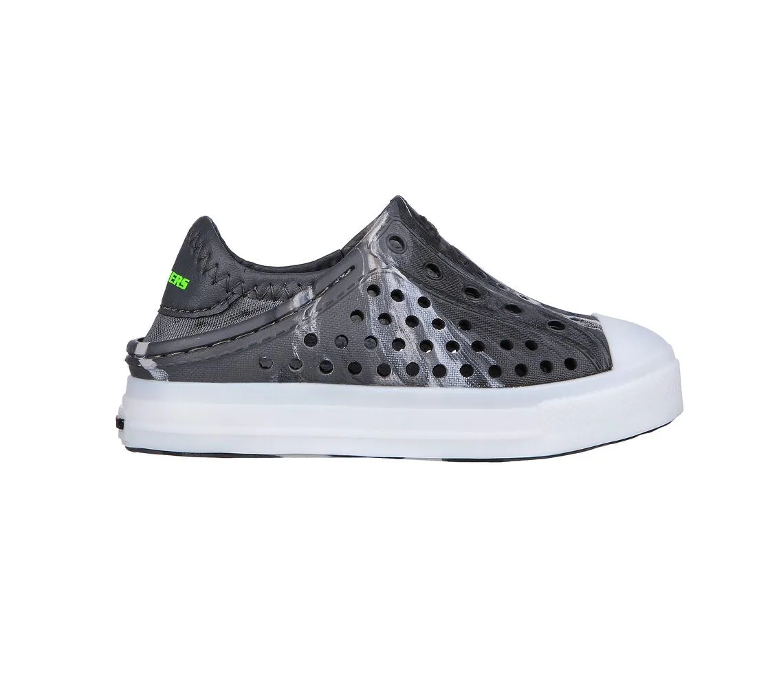 Skechers Foamies Light Up Water Shoes in “Solar Beamz” in Charcoal: Size 6 Toddler to Kids 3