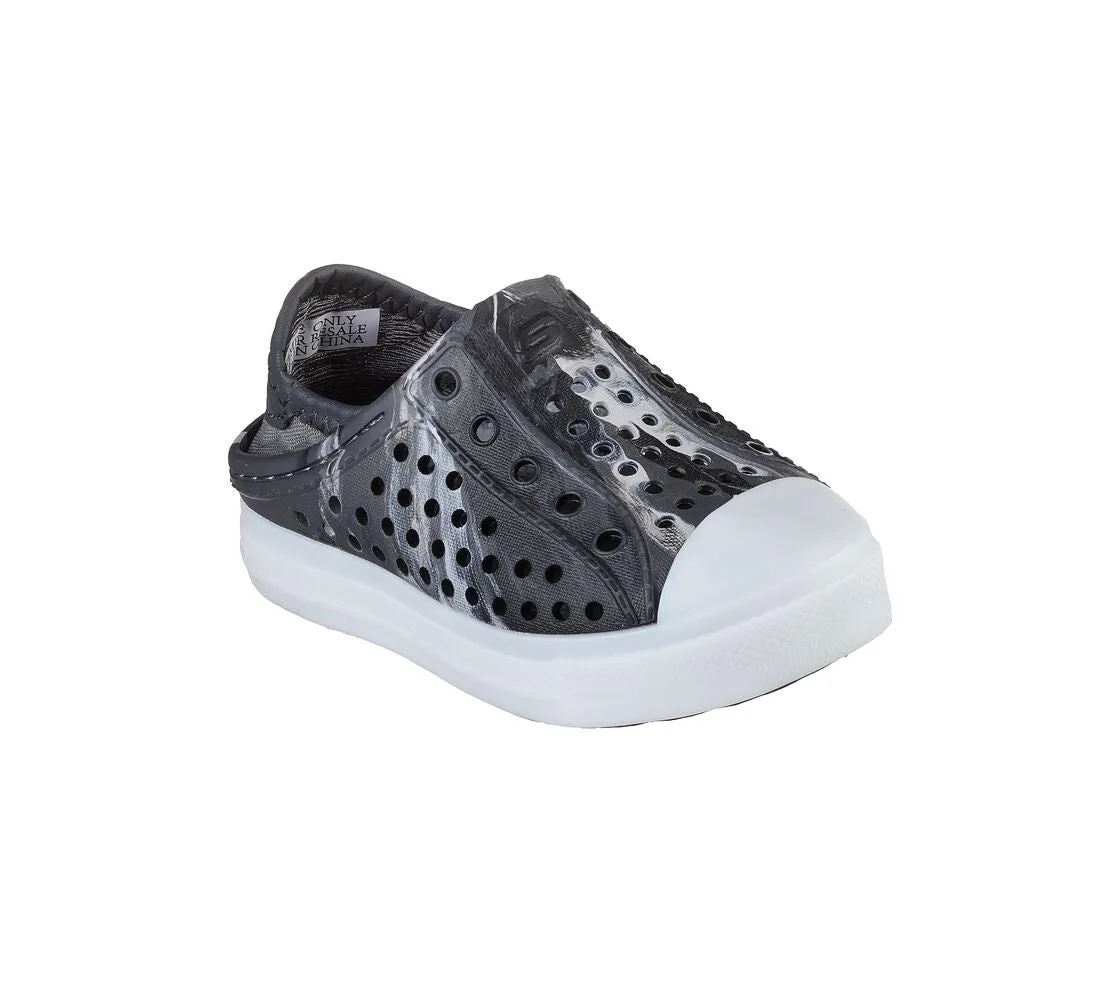 Skechers Foamies Light Up Water Shoes in “Solar Beamz” in Charcoal: Size 6 Toddler to Kids 3