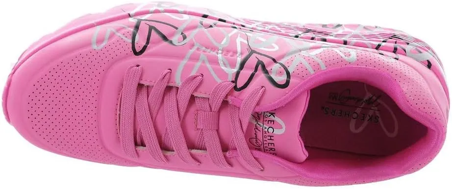 Skechers Girls' Uno Lite metallic Love