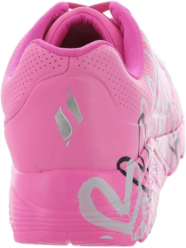 Skechers Girls' Uno Lite metallic Love