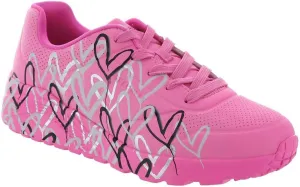 Skechers Girls' Uno Lite metallic Love