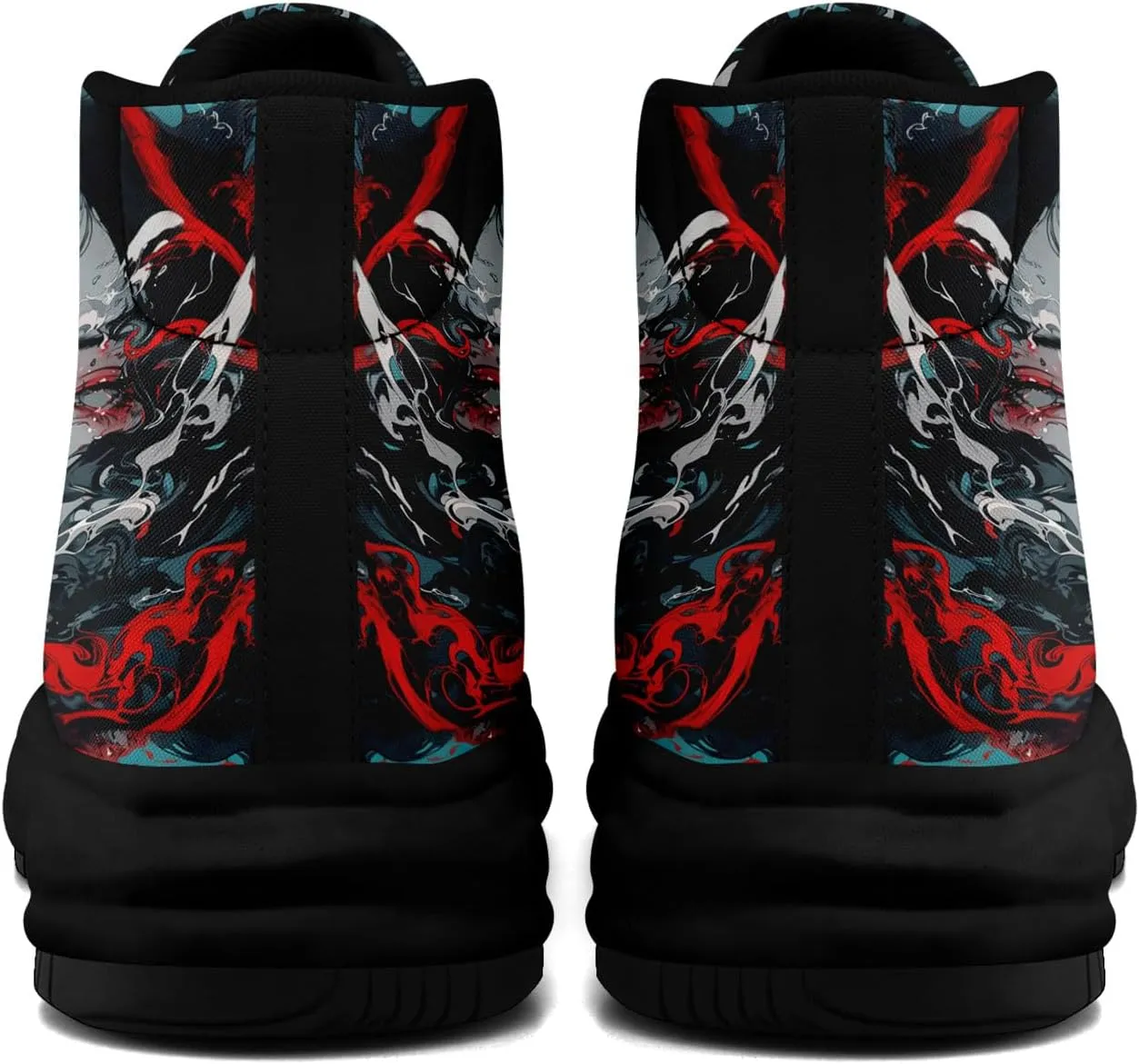 Skull High-Top Canvas Sneakers for Men Women Casual Comfortable Skateboarding Shoes, Gothic Design,Non-Slip Tennis Sneaker