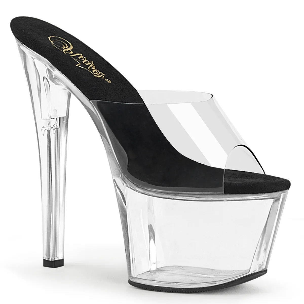 SKY-301 Pleaser Clear/Black Sexy Platform Shoes (Pole Dancing Heels)