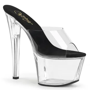 SKY-301 Pleaser Clear/Black Sexy Platform Shoes (Pole Dancing Heels)
