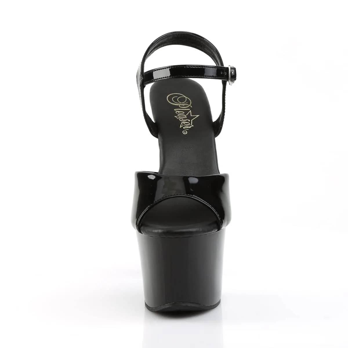 SKY-309VL Black Ankle Peep Toe High Heel