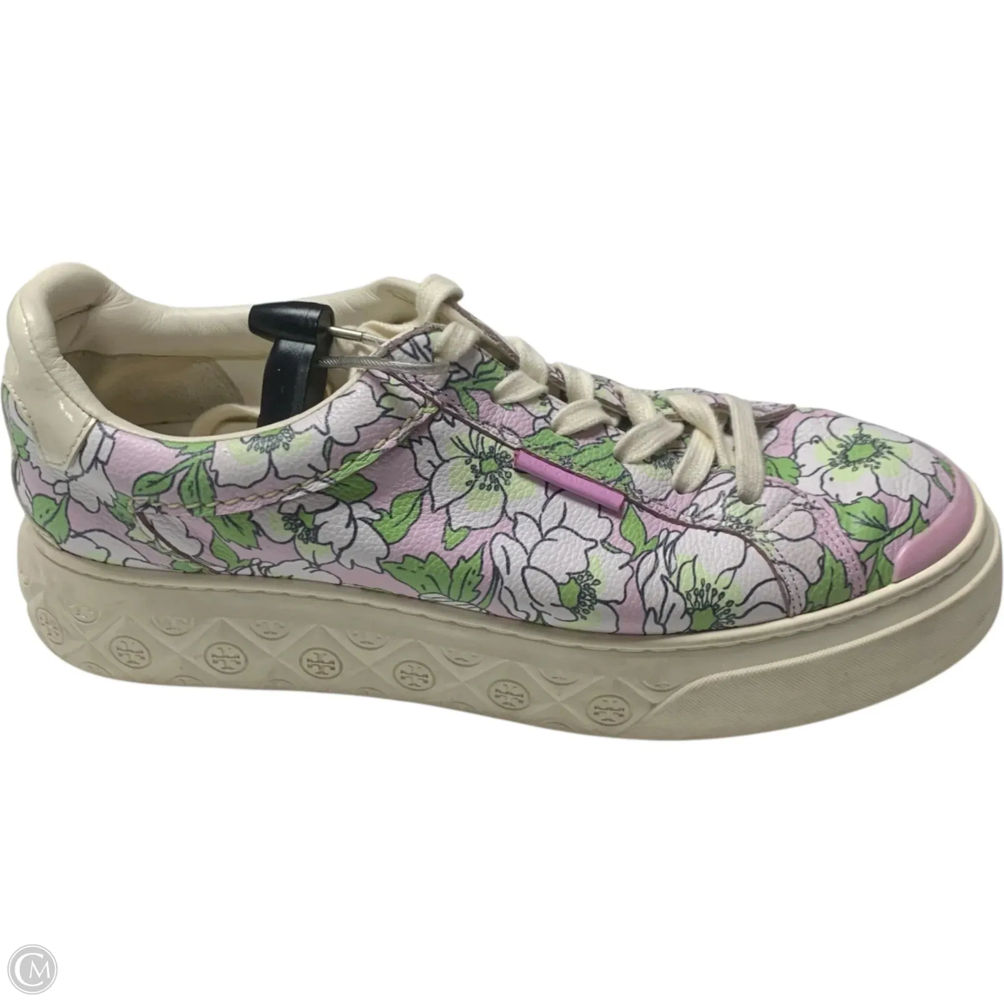 Stone Gray Cold Tone Shoes Designer By Tory Burch In Floral Print, Size: 9.5