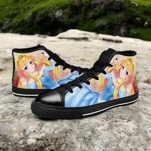 Sleeping Beauty Princess Aurora Anime Style Shoes High Top Sneakers for Kids and Adults
