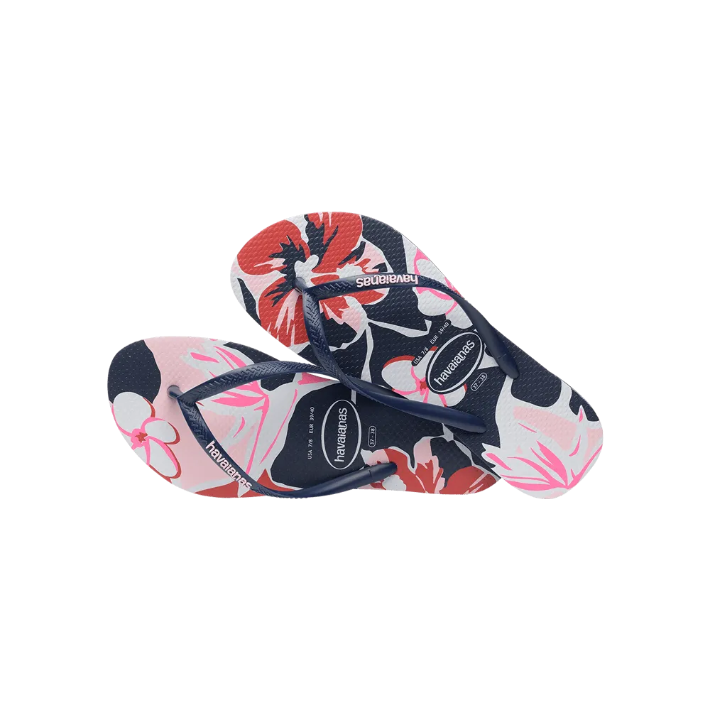Slim Floral Basic Flip Flops