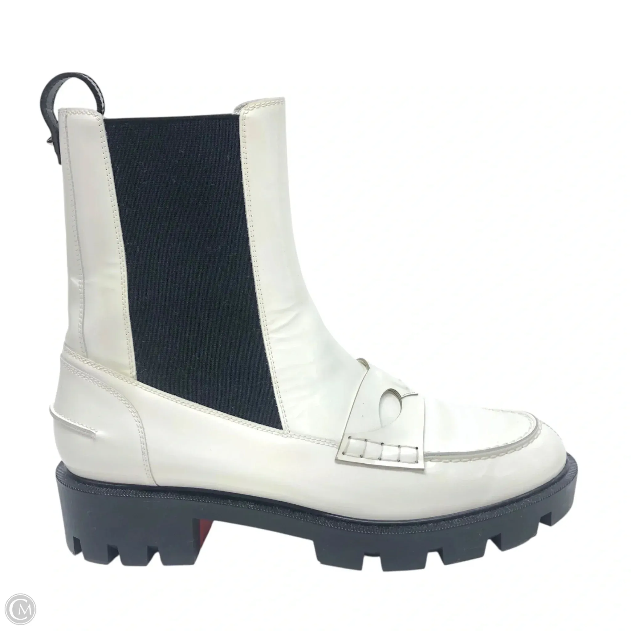 Step Light Boots Luxury Designer By Christian Louboutin In White, Size: 8.5