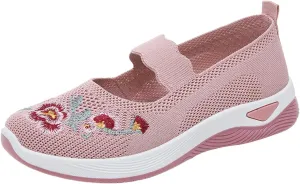 Slip On Shoes for Women Fashion Printed Labor Work Shoes Hook and Loop Strap Walking Shoes Arch Support Shoes