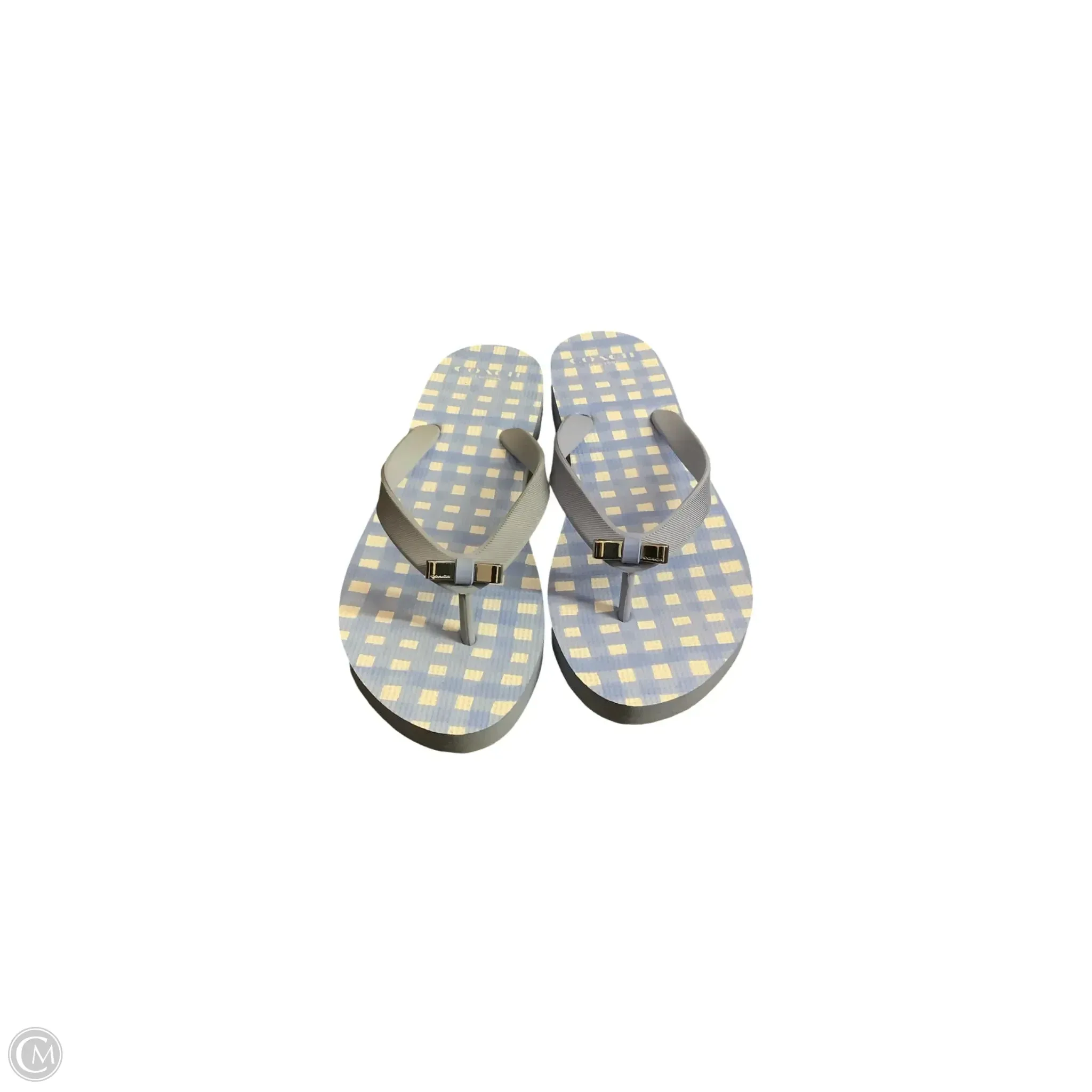 ventilation channels Sandals Designer By Coach In Blue, Size: 7