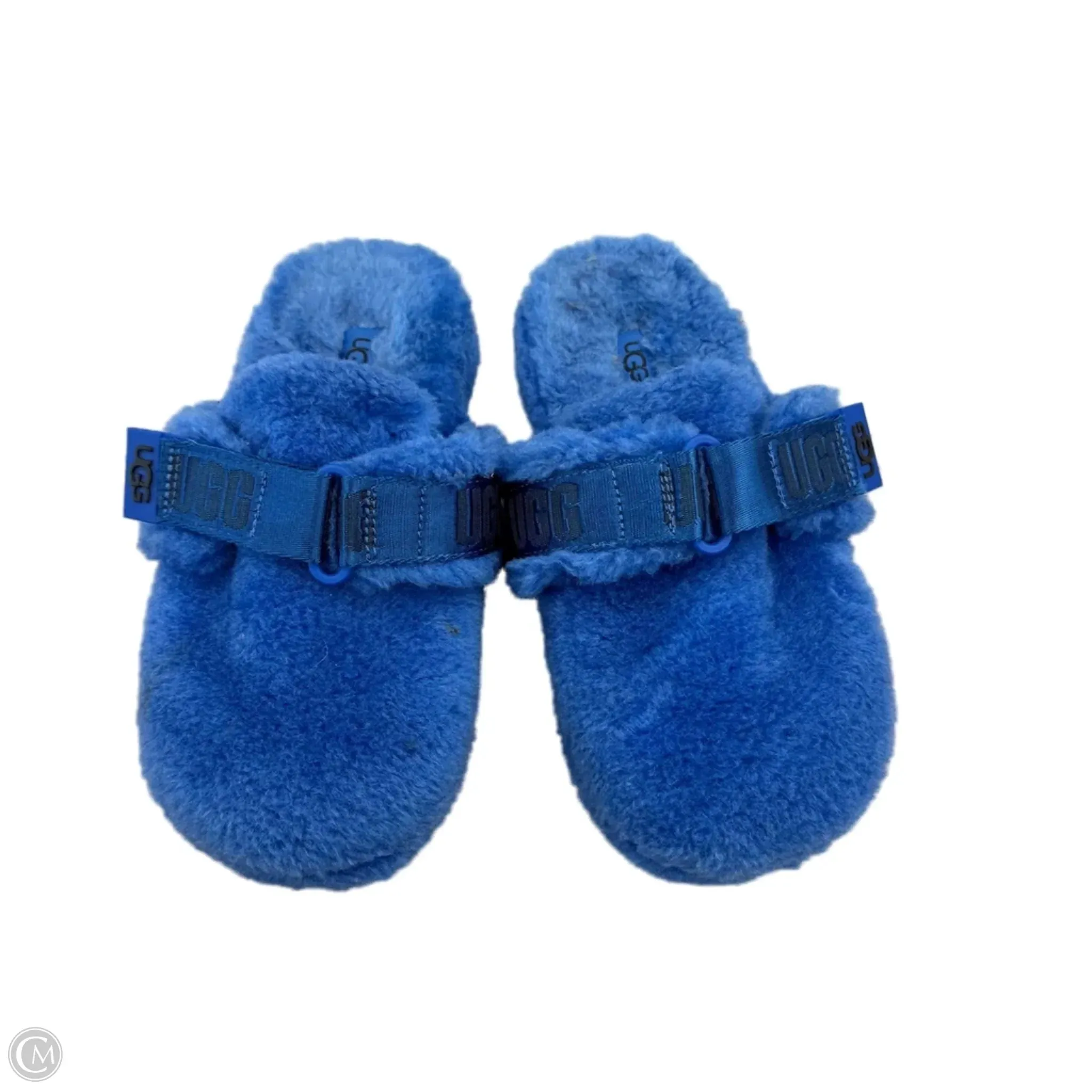 Slippers Designer By Ugg In Blue, Size: 4 Comfort Heel
