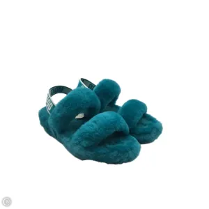 Slippers Designer By Ugg In Teal Heel Stabilizer Moon Tone
