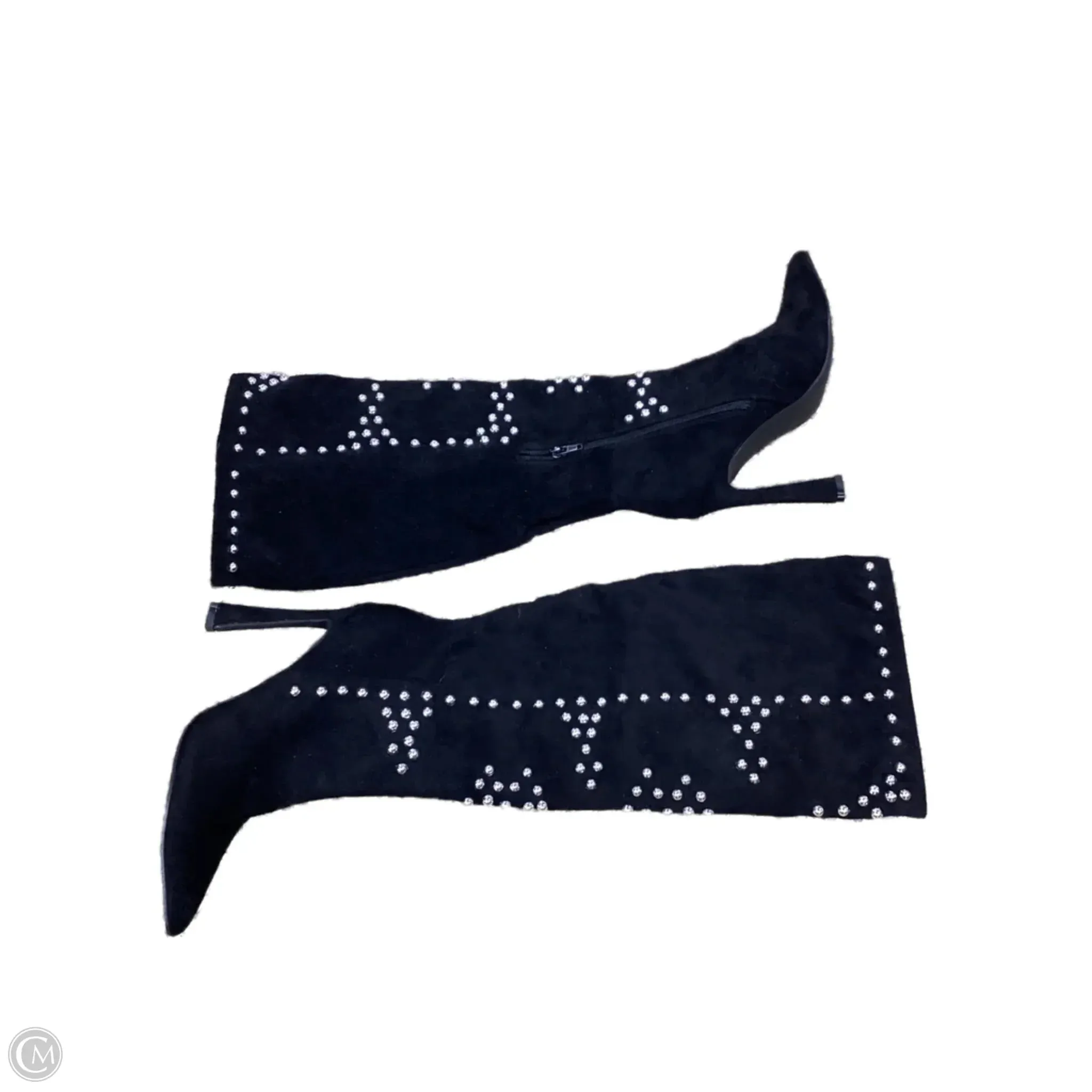 Boots Knee Heels By Clothes Mentor In Black, Size: 5.5 Summer Friendly Rain Safe