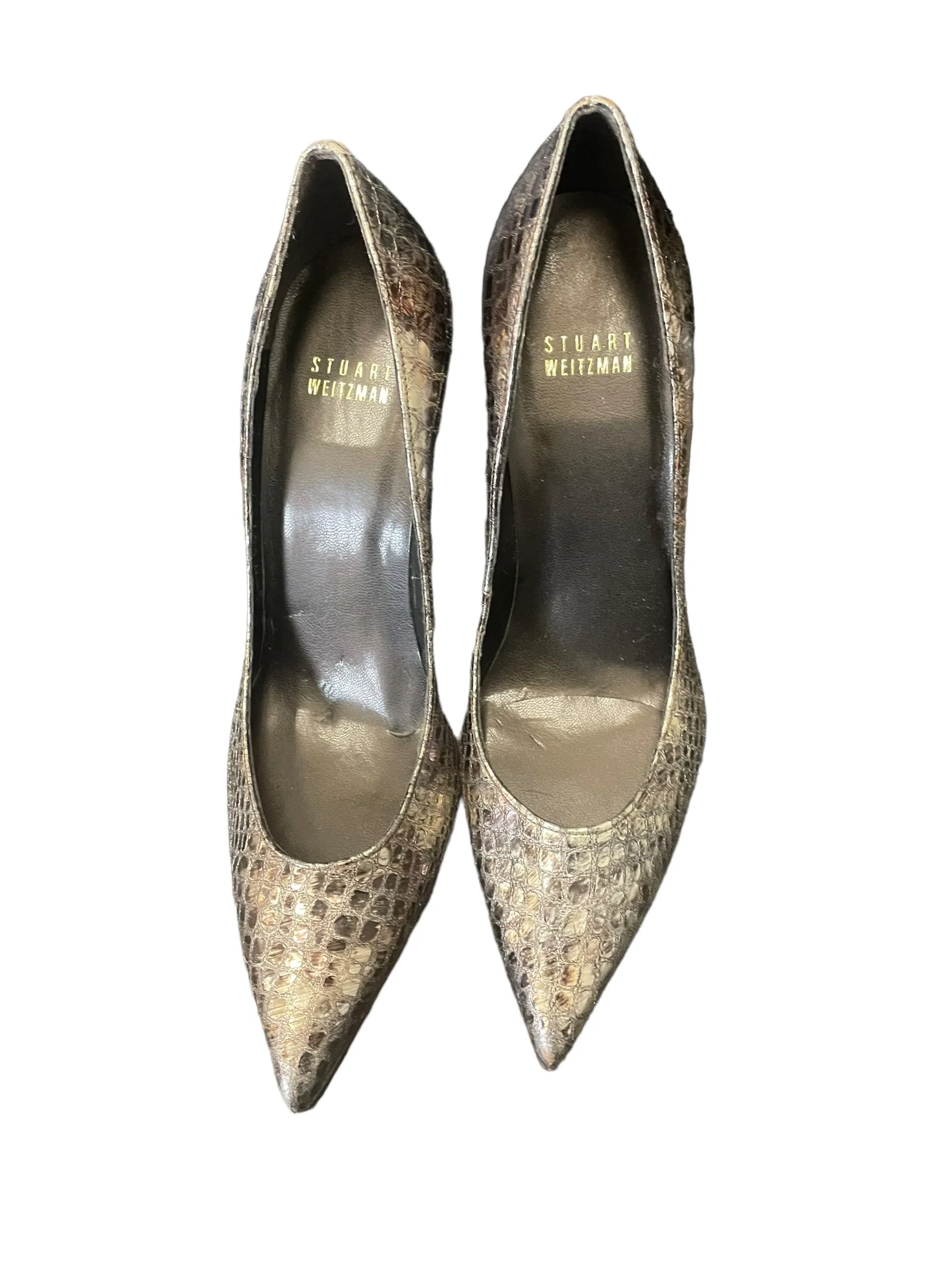 Stride Easy Snakeskin Print Shoes Designer Stuart Weitzman, Size 7