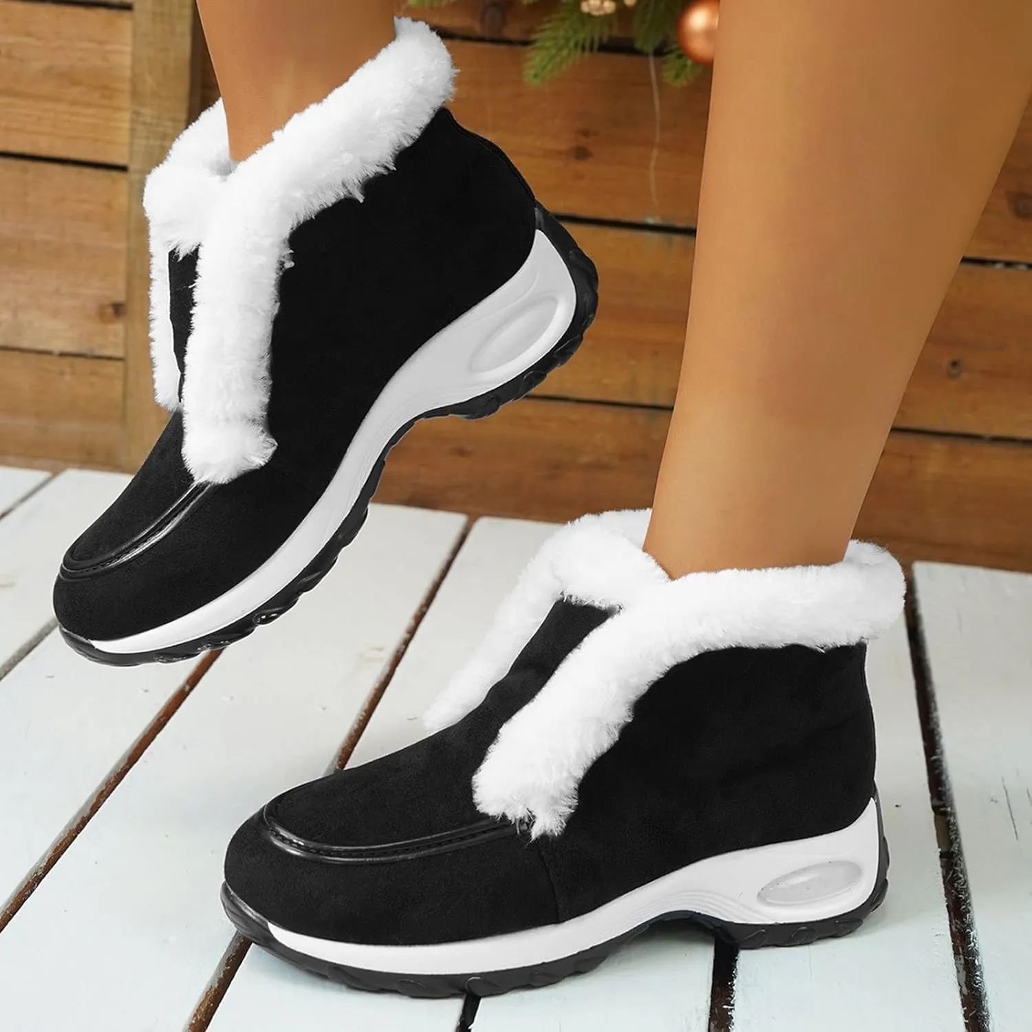 Snow Boots for Women Mid Calf Warm Insulated Lace up Snow Boots Mid-Calf Zipper Boots Classic Short Boots Outdoor Shoe