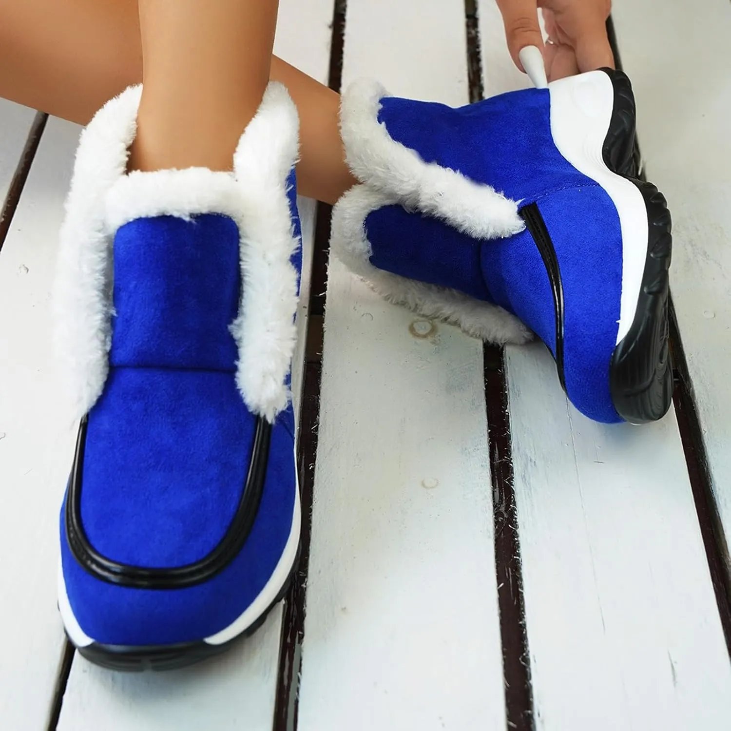 Snow Boots for Women Mid Calf Warm Insulated Lace up Snow Boots Mid-Calf Zipper Boots Classic Short Boots Outdoor Shoe
