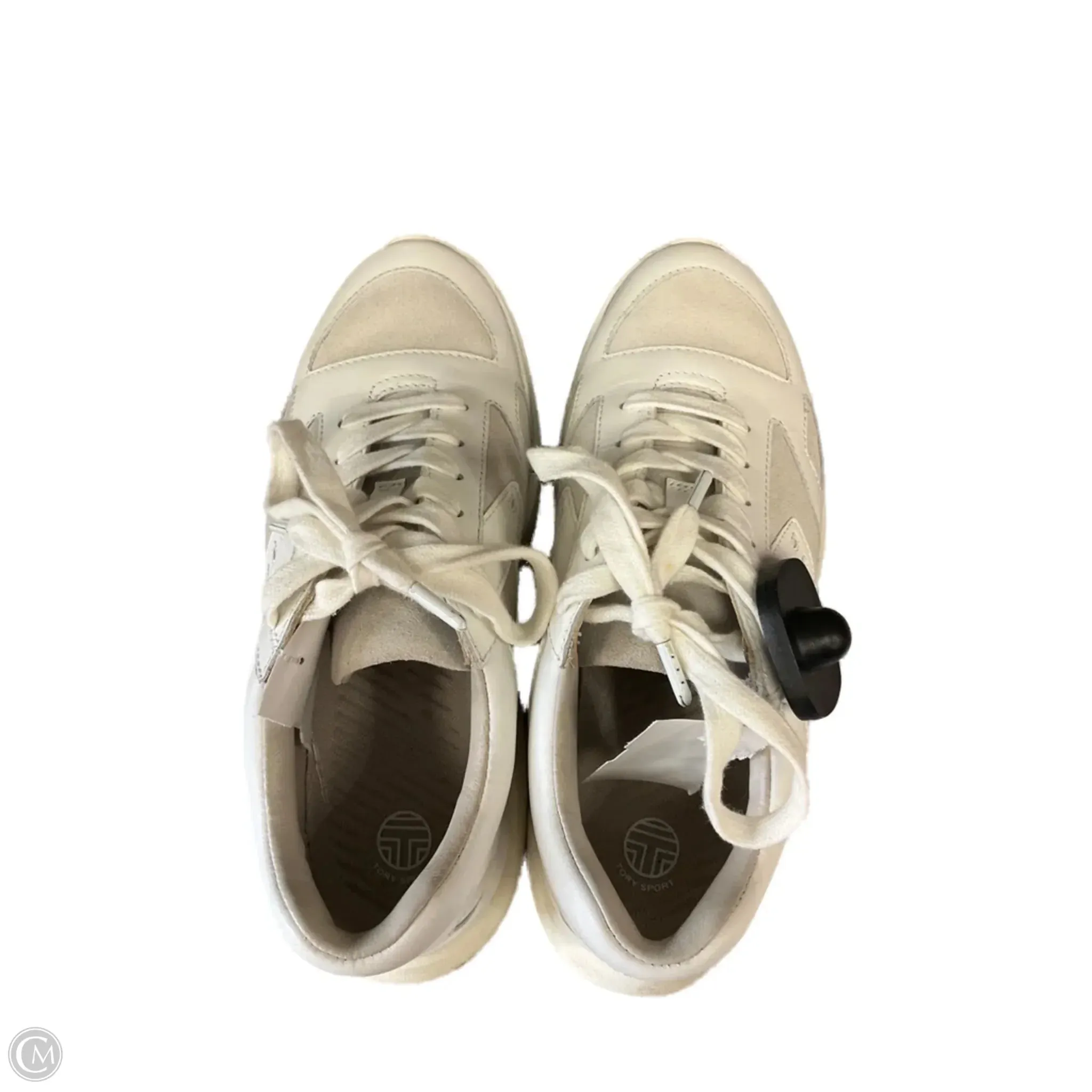 Knitted Warm Swift Glide Shoes Designer By Tory Burch In White, Size: 6.5